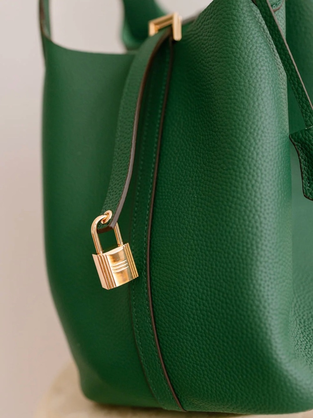 NWT Green Leather Handbag Loreen - Picture 4 of 6